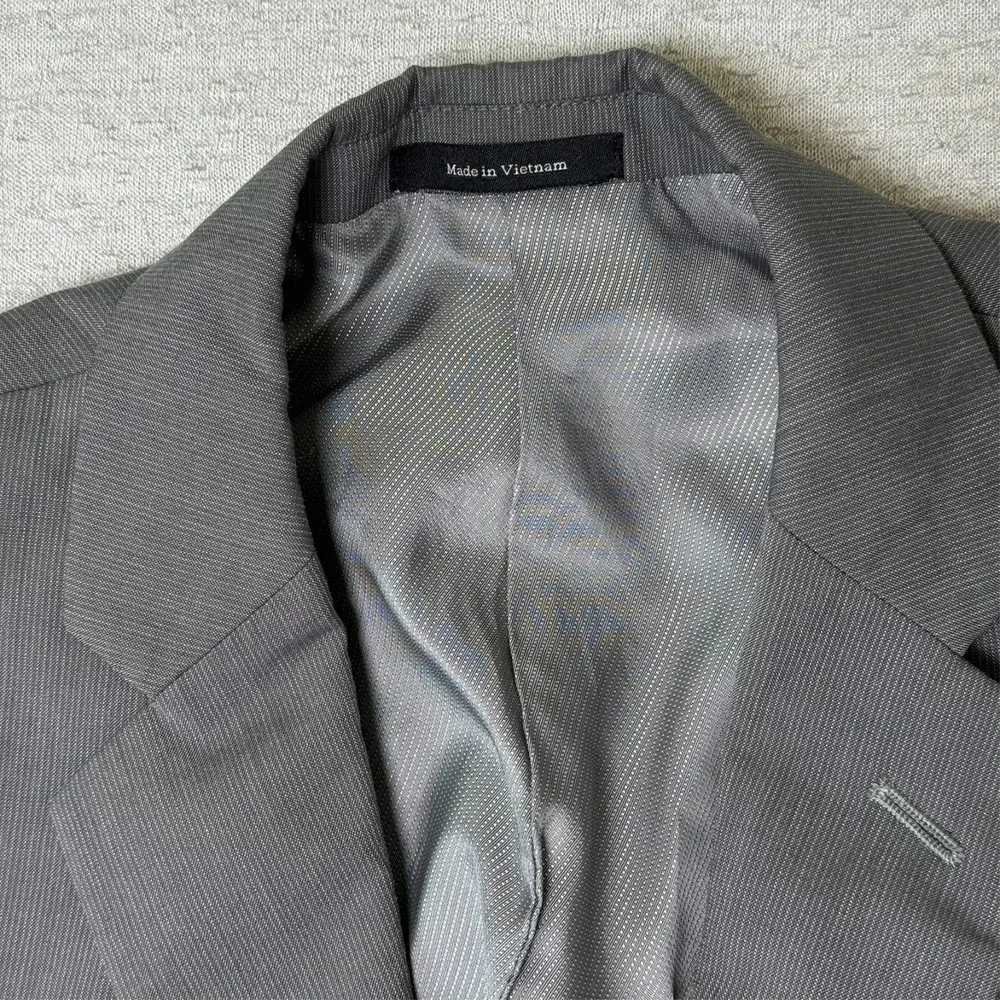 Lazetti Couture Men's Blazer Size 42R Gray Wool Sport Coat Notch Lapel